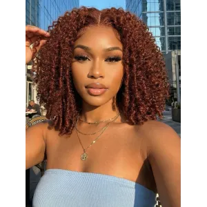 Reddish Brown Jerry Curly 7x5 Bye Bye Knots Human Hair Wig Put On and Go Glueless Lace Wig Reddish Brown Jerry Curly 7x5 Bye Bye Knots Human Hair Wig Put On and Go Glueless Lace Wig
