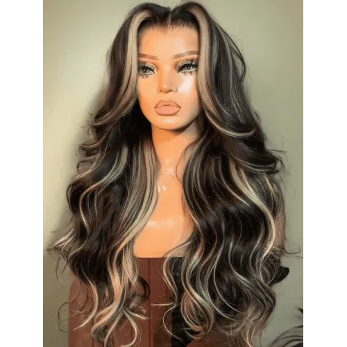 Honey Caramel Highlights Body Wave 7x5 and 13x4 Pre everything Wig Put on and go Glueless Wigs