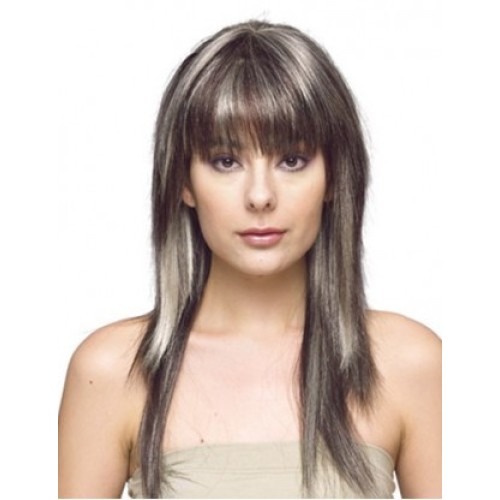 Dark Brown with Honey Blonde Highlights Chic Shoulder-Length Wavy Lob Face-Framing Layered Blowout Bob