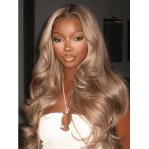 Smoky Beige Blonde With Root Melt 13×4 Pre Everything Body Wave Lace Frontal Wig Put On and Go With Invisi Drawstring Smoky Beige Blonde With Root Melt 13×4 Pre Everything Body Wave Lace Frontal Wig Put On and Go With Invisi Drawstring