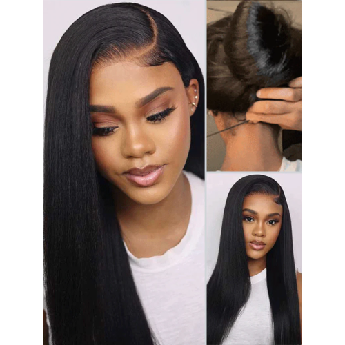 Straight Put On and Go Glueless Lace Wigs 7x5 Bye Bye Knots Human Hair Lace Wig